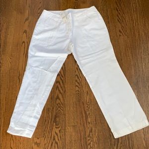 NY&Co white cropped linen pants size 6 w tags